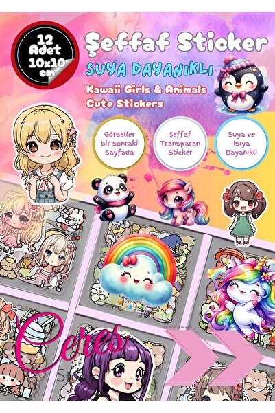 Ceres Studio Şeffaf Kawaii Sticker Etiket