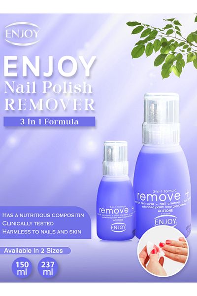 Enjoy Nail Polish Remover Acetone 150ml – Quick & Easy Polish Removal, Clean & Refreshed Nails