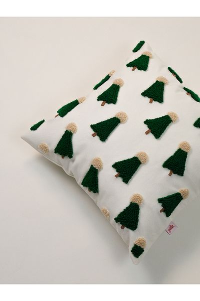 Galia Tasarım Christmas Pine Tree Punch Throw Pillow Case
