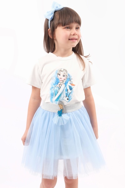 LOGO AKSESUAR Lányos Elsa Blue Tutu dupla szett - Elsa csattal