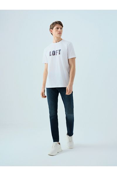Loft Lf 2039006   White Men's Loft Printed Crew Neck T-Shirt