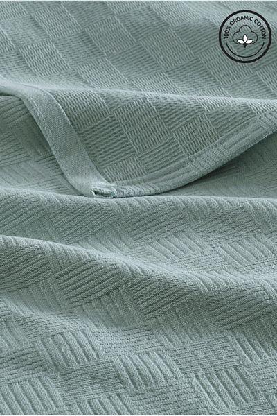 VESSİNOHOME Pike Single 100% Cotton Small Checkerboard Patterned Bedspread Hotel Type Luxury Pike White