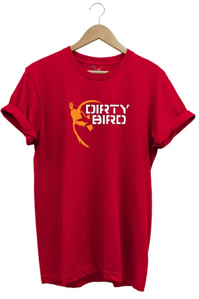 WİDİ Hunting Duck Hunting Printed 100% Cotton Regular Fit Crew Neck Premium Red T-Shirt