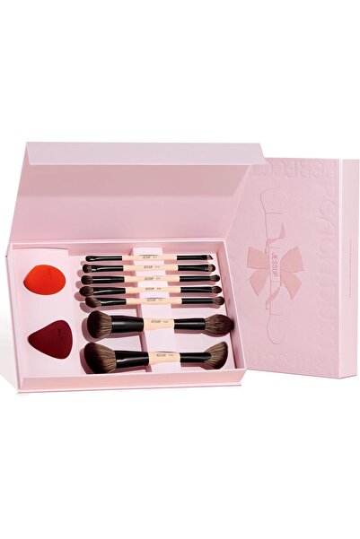 Jessup مجموعة فرش مكياج من 9 قطع مع 7 فرش ذات طرفين و2 إسفنجة مكياج، T506