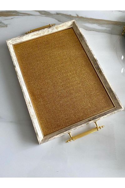 Mirsa Global Glitter Tea Tray, Luxury Tea Tray, Presentation Tray