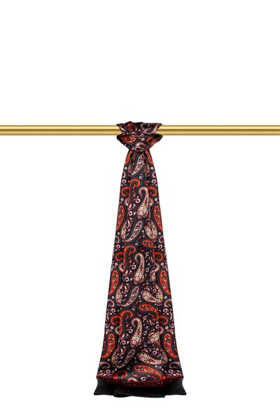 Bursa İpek Tan Patterned Men's Silk Kaşkol