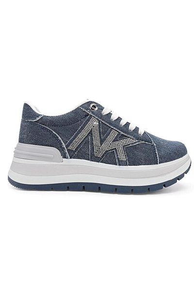 Tmall Pantofi sport pentru femei, denim, cu talpă groasă, D1330, albaștri