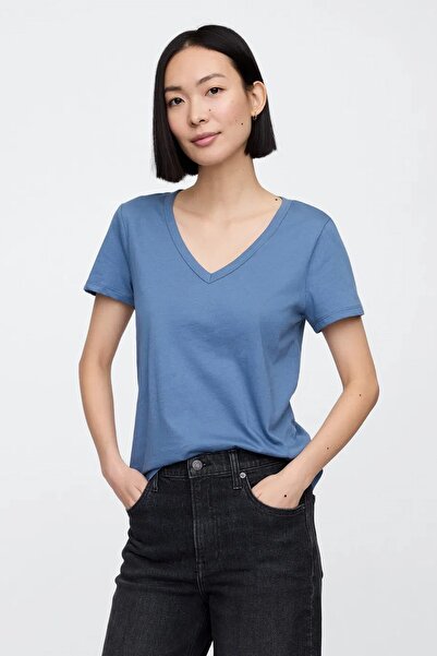 GAP Γυναικείο μπλουζάκι V-SS Fav V Solid