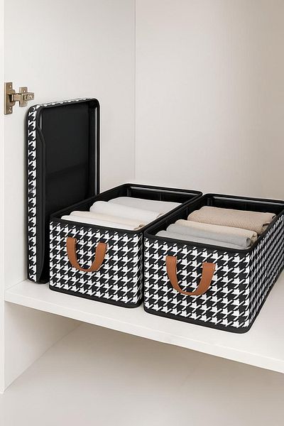 SER&YAT Organizator de dulap din oțel 2 bucăți 45x25x20 Organizator de rafturi Organizator de îmbrăcăminte pliabil pentru depozitare