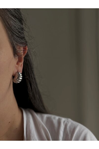 Owentis Steel Silver Vintage Model Bold Loosa Earrings -Not Tarnish-