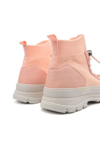 Tmall Women's High Top Sports Shoes, Textile Material, D1360, Pink