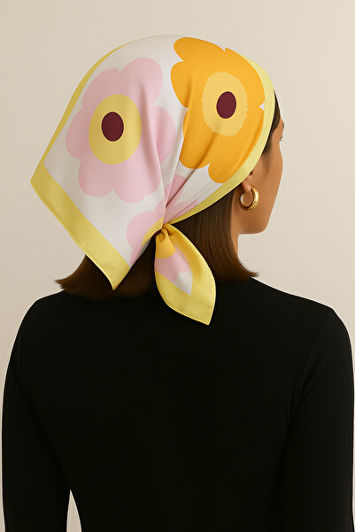 NOTHING Flower Patterned Satin Scarf