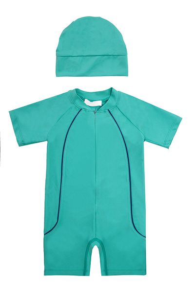 Remsa Mayo Uv Protection Jumpsuit Short Sleeve Children's Swimsuit with Shorts Clous 5155 Mint01