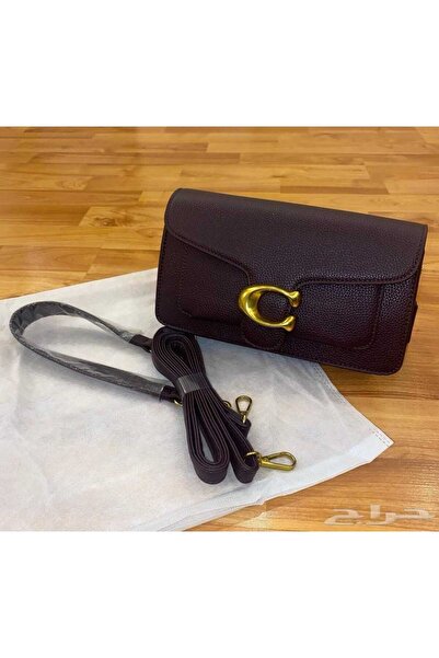 Coach حقيبة كتف فاخرة من كوتش لون عودي مع إكسسوارات