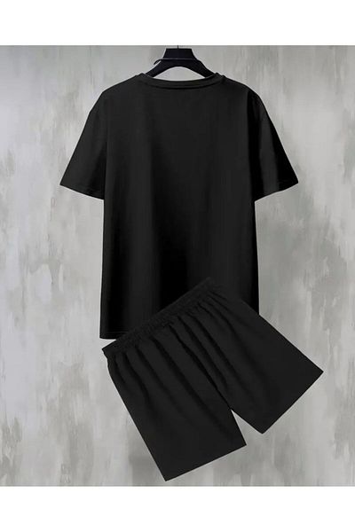 khufu Oversize Crew Neck Bottom Top T-Shirt Shorts Los Angeles Printed Double Set