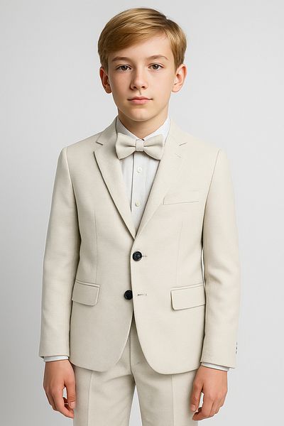 SIRRI Boy's Beige 4 Piece Suit - Age 1-12