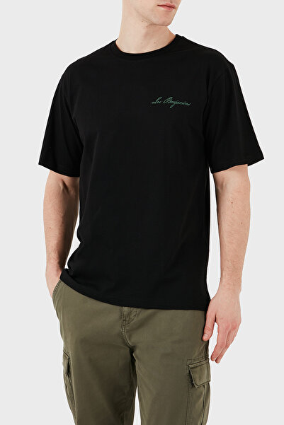 LES BENJAMINS Ανδρικό μπλουζάκι με στάμπα, χαλαρή εφαρμογή, βαμβακερό λαιμόκοψη T SHIRT LB25SSUNLMUTS