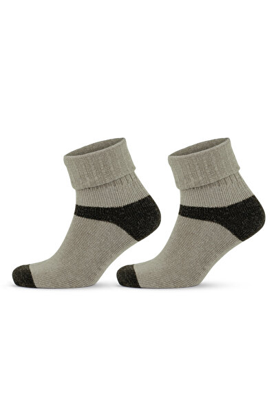 Go With 2'li Alpaka Yünlü Termal Yıkamalı Yumuşak Doğal Kışlık Ayakkabı Bot Için Kadın Çorap 2056