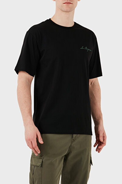 LES BENJAMINS Ανδρικό μπλουζάκι με στάμπα, χαλαρή εφαρμογή, βαμβακερό λαιμόκοψη T SHIRT LB25SSUNLMUTS