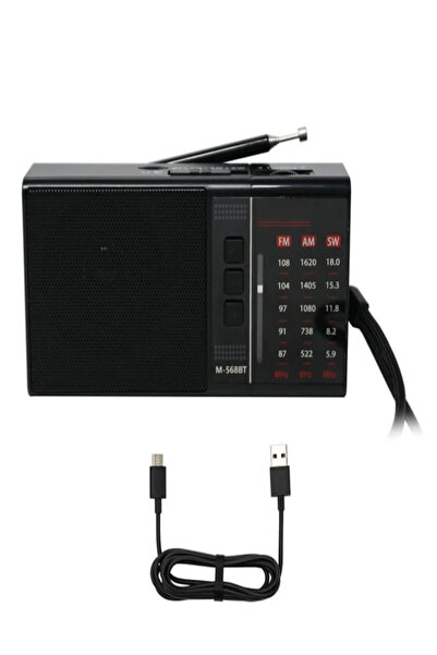 L'eDoren M-568BT Mini Cep Radyosu Bluetooth Hoparlör Şarjlı FM Radyo Micro SD...