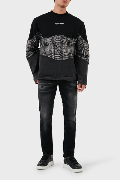 LES BENJAMINS Cotton Regular Fit Crew Neck Sweat Men's Sweat Lb24Fweapmusw