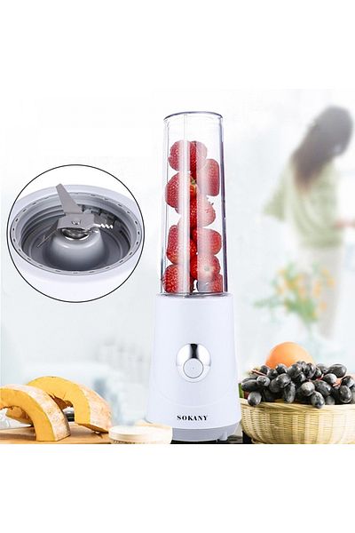 SOKANY Blender Bl-709a, Aparat de smoothie, 260 W, Capacitate recipient 0,4 l, Alb