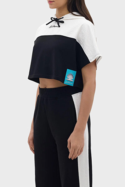 LES BENJAMINS Relaxed Fit Hooded Crop Sweat Sweat Lb24Sskisfuhd