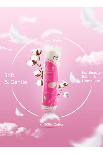 Enjoy Cotton Round Pads 80pcs – Soft, Lint-Free & Hypoallergenic for Makeup & Skincare