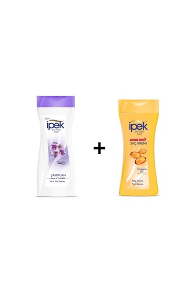 İpek İpek Menekşe Özlü Şampuan 480 ml + İpek Saç Kremi 480 ml--2'li Set