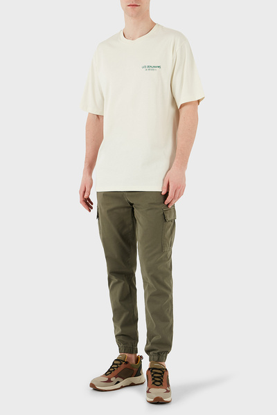 LES BENJAMINS Ανδρικό μπλουζάκι με στάμπα, χαλαρή εφαρμογή, βαμβακερό λαιμόκοψη T SHIRT LB25SSUNLMUTS