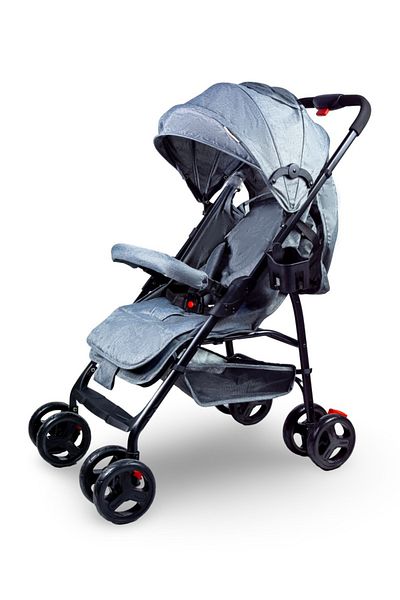 molody – Foldable Baby Stroller with Storage Basket – Grey