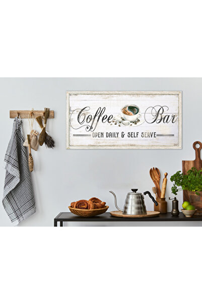 KanvasSepeti Coffee Bar Canvas Painting, Coffee Oil Painting Textured High Qu...