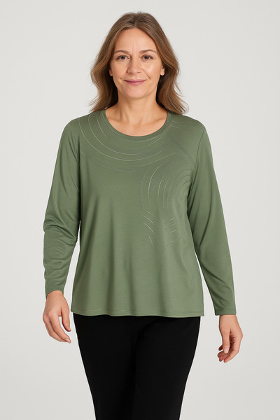 detay örme Anne Bluzu Battal %60 Pamuk Garantili