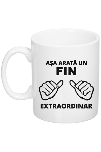 OEM Cană albă personalizată „Așa arată o aripă extraordinară”, INOVATIX®. 330ml