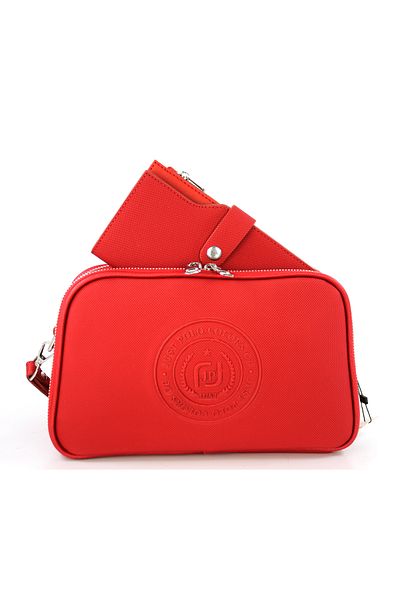 Just Polo Women's 5-Compartment Shoulder Strap Bag and Wallet Set