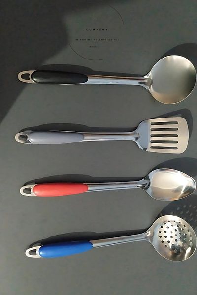 FORSEİ LUCA 4-Piece Fireproof Non-Stick Kitchen Food Serving Set Durable Ladle Colander Spatula Spoon
