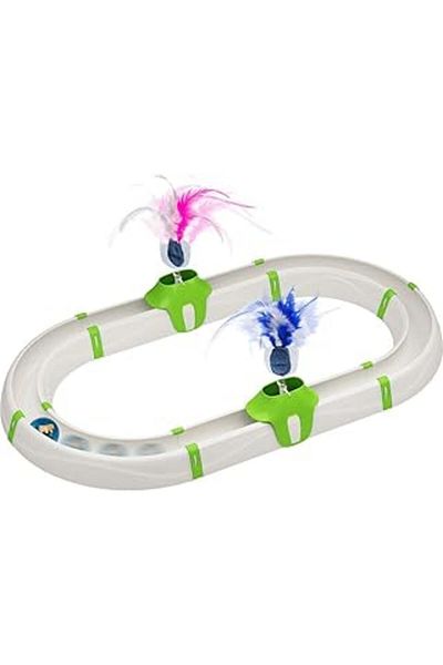 Ferplast Interactive Play Turbine Cat Toy for Cats, with Light Ball, Modular, 72 X 40 cm