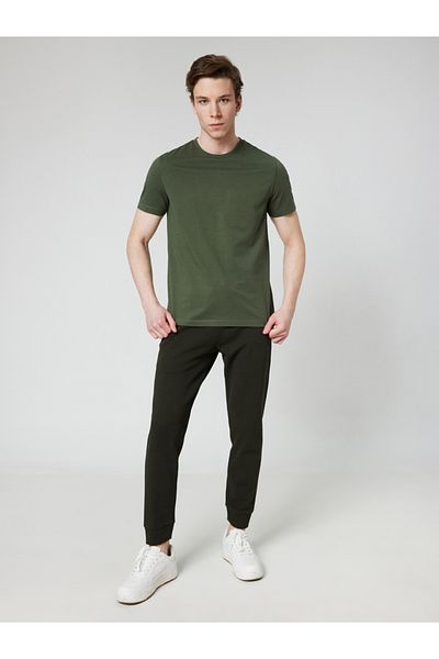 Loft 2029278 Dark Khaki Men's Crew Neck Men's T-Shirt