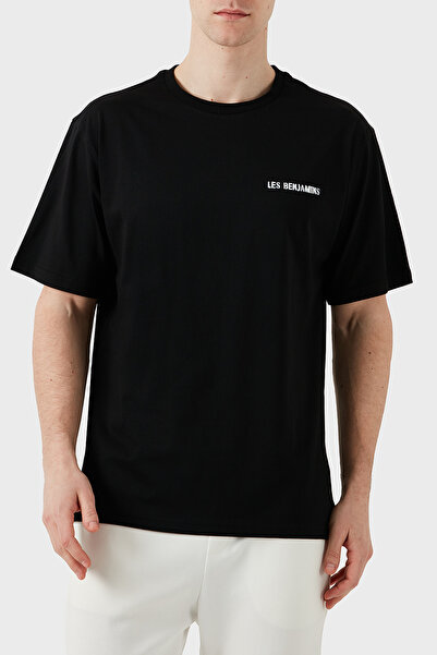 LES BENJAMINS Ανδρικό μπλουζάκι με στάμπα, χαλαρή εφαρμογή, βαμβακερό λαιμόκοψη T SHIRT LB25SSUNLMUTS