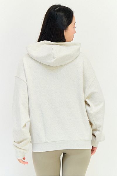 Reebok Women Sportswear Fit Outdoor Hooded Sweatshirt, Light Grey
