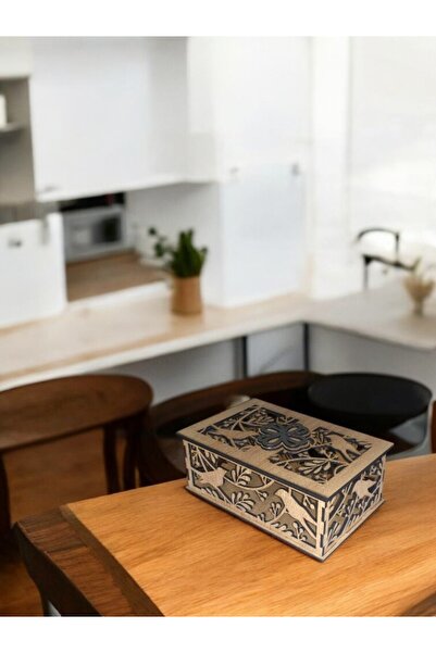 Falcon Wood Art Design Ahşap Kuş Motifli Çok Amaçlı Kutu | Dekoratif Masaüstü...