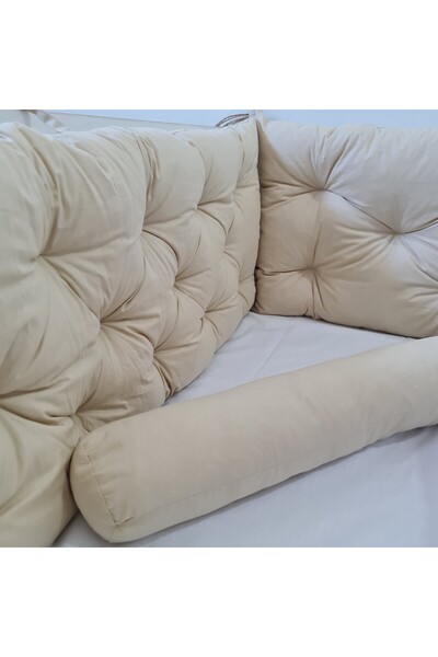 yasetex tasarım 60X100 Crib Side Protection - 40cm Height - 100% Cotton Fabric - Antiallergic - Washable