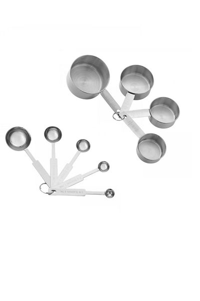 Fame Kıtchen 9 Piece Solid and Liquid Measuring Spoon Set with Stainless Steel Hanger