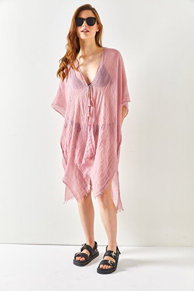 Olalook Kimono pareo cu fante cu trandafiri uscati pentru femei KMN-00000063