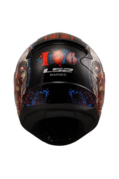LS2 RAPID 2 ZOMBIE SİYAH-KIRMIZI KASK