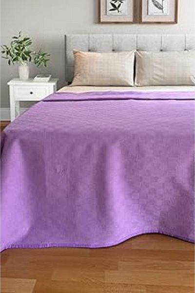 Mu Art Ahşap Alla Turca Double Natural Cotton Pique Purple, Four Seasons Pique, 200X240 Cm, 1275 Gr