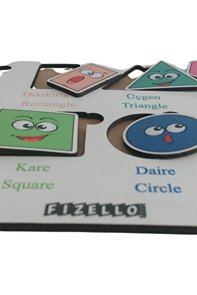 Fizello Geometrik Şekiller Bul Tak Eğitici Öğretici Puzzle Montessori & Yapboz Bebek Çocuk Oyuncak