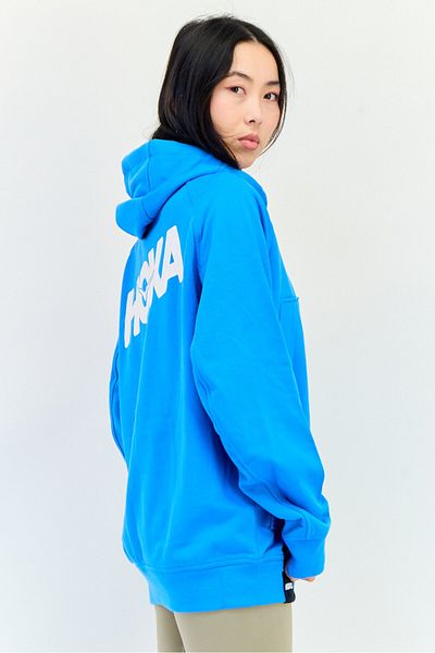 hoka Women Sportswear Fit Long Sleeves Outdoor Hoodie, Blue