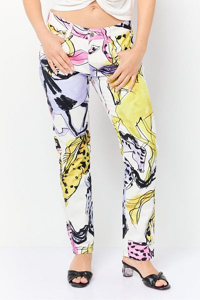 Stella McCartney Women Regular Fit Allover Print Stretchable Denim Jeans, Multicolor