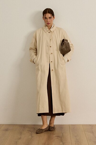 Beju be Gabardin pamuklu trençkot